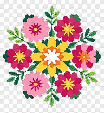 Colorful Floral Arrangement PNG