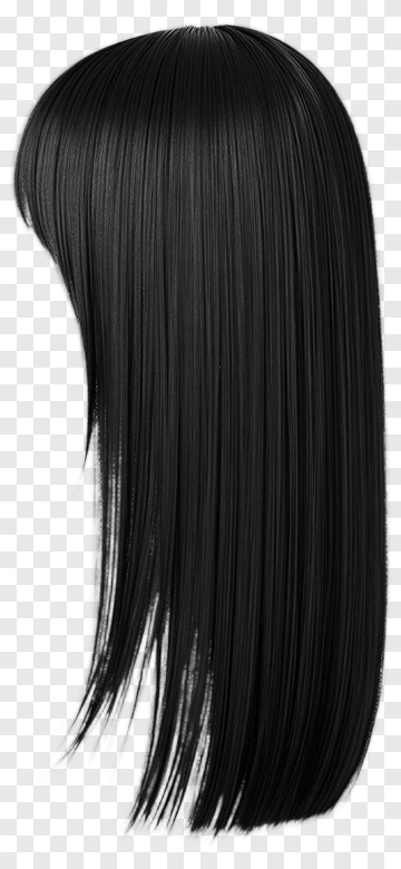 Black Straight Hair PNG