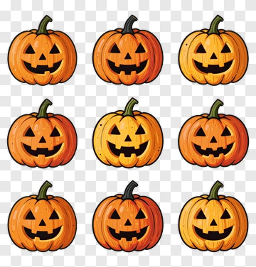 Halloween Pumpkins Collection PNG