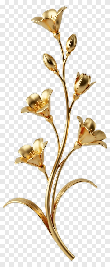 Gold Flower Bouquet PNG