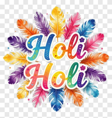Colorful Holi Celebration Design PNG