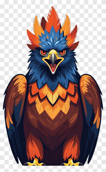 Colorful Cartoon Phoenix PNG