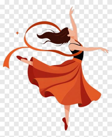 Ballet Dancer In A Flowing Red Skirt PNG