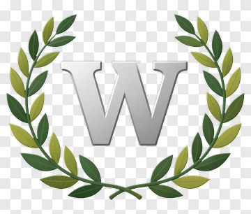 Laurel Wreath With Silver Letter W PNG