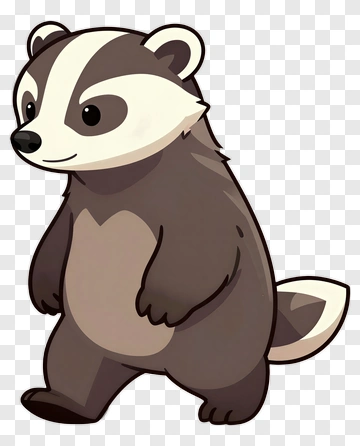 Cartoon Badger Walking PNG
