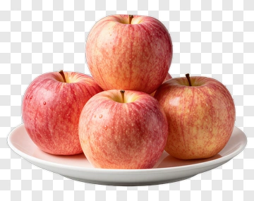 Fresh Red Apples On A Plate PNG