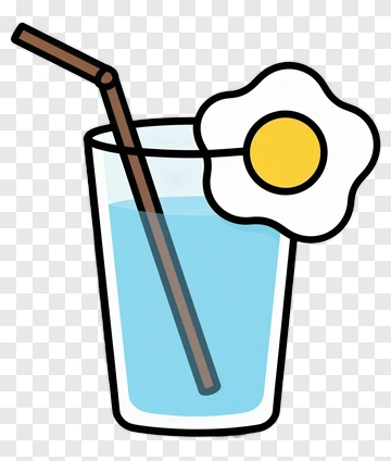 Cartoon Drink With Straw And Flower PNG