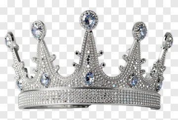 Silver Crown With Blue Gems PNG