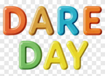Dare Day Colorful Letters PNG