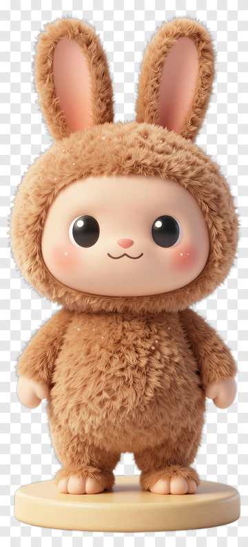 3D Cute Bunny Character PNG