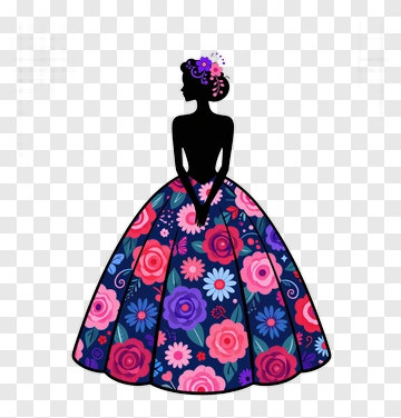 Flower Dress Silhouette PNG