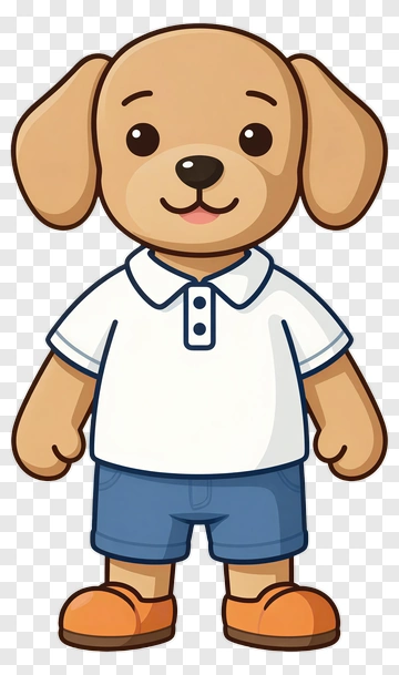 Cartoon Dog Character In Casual Outfit PNG