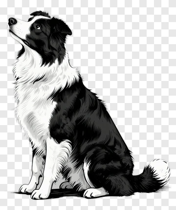 Border Collie Sitting PNG