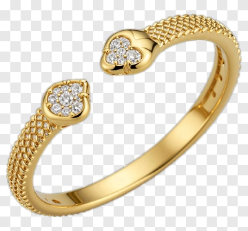 Gold Bracelet With Heart-Shaped Ends PNG