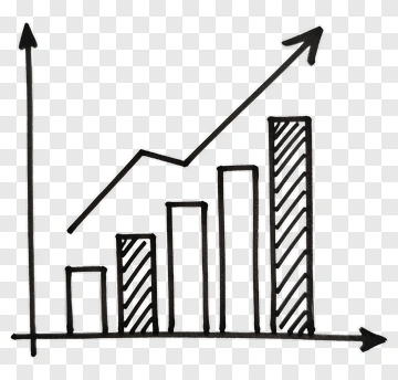 Bar Chart With Rising Trend Line PNG