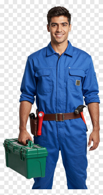 Mechanic Holding A Green Toolbox PNG