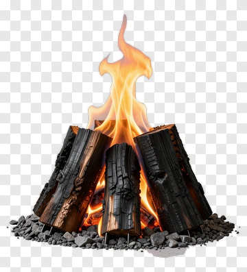 Campfire With Burning Logs PNG