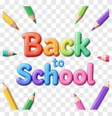 Colorful Back To School Text With Pencils PNG
