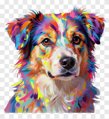 Colorful Dog Portrait PNG