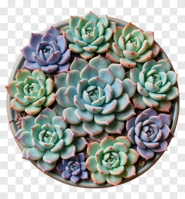 Colorful Succulent Plant Arrangement PNG