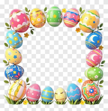 Colorful Easter Egg Frame PNG