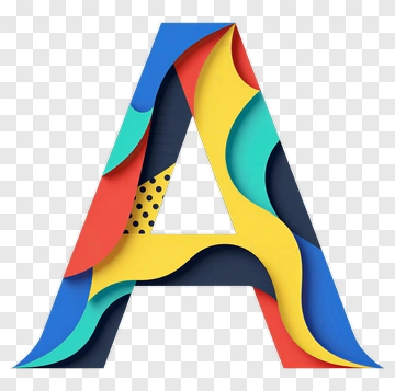 Colorful Paper Cut Letter A PNG