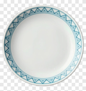 Decorative Plate With Blue Pattern PNG