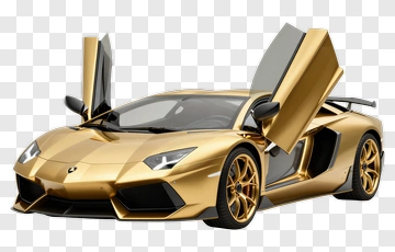 Gold Sports Car With Open Doors PNG