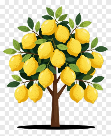 Lemon Tree With Ripe Lemons PNG