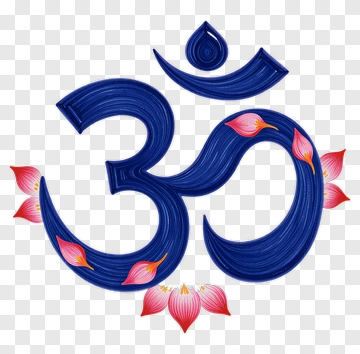 Om Symbol With Pink Lotus Flowers PNG