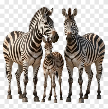 Family Of Zebras Standing Together PNG