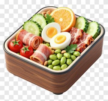 Colorful Bento Box With Fresh Ingredients PNG