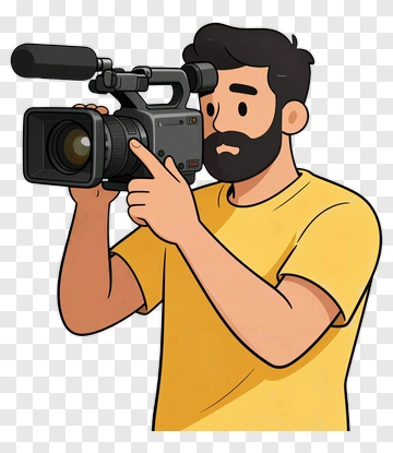 Man Holding A Video Camera PNG