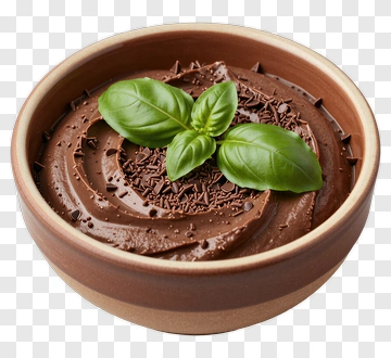 Chocolate Dessert With Basil PNG
