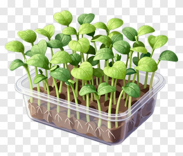 Seedlings In A Plastic Tray PNG