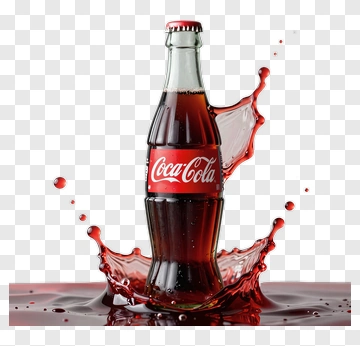 Coca-Cola Bottle With Splashing Liquid PNG