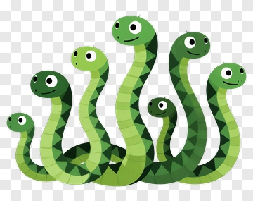 Cartoon Snakes Group PNG