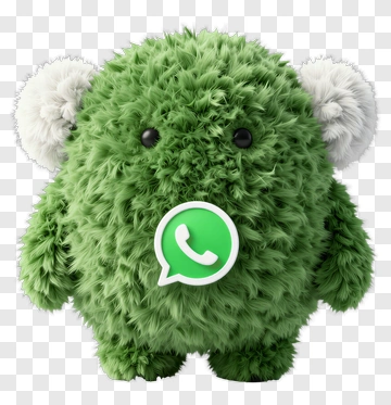 Fuzzy Green Whatsapp Character PNG