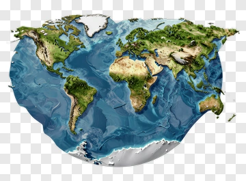 3D World Map PNG
