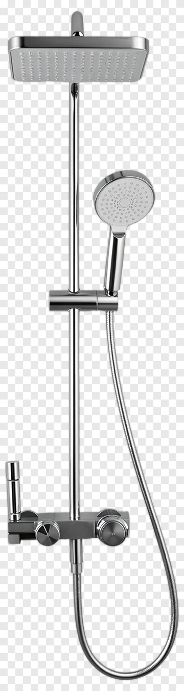 Modern Shower Head And Handheld Shower System PNG