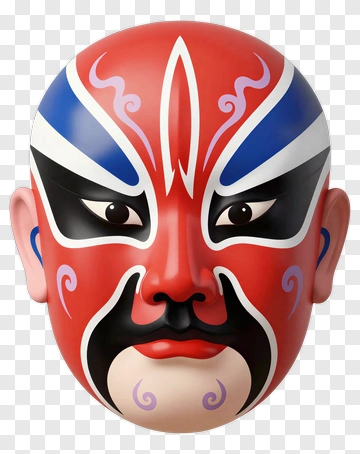 Colorful Chinese Opera Mask PNG