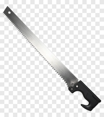 Hand Saw With Black Handle PNG