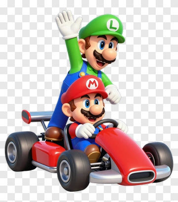 Mario And Luigi In A Go-Kart PNG