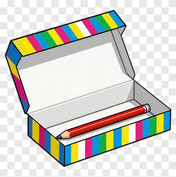 Colorful Pencil Box With Red Pencil PNG