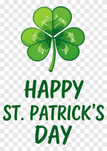 Happy St. Patrick's Day Clover PNG