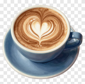 Coffee Cup With Heart Latte Art PNG