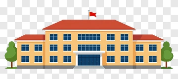 School Building With Trees PNG