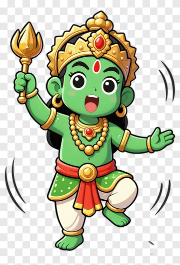 Cartoon Hindu God Holding A Trident PNG