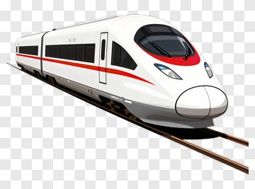 High-Speed Train On Tracks PNG