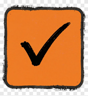 Orange Check Mark Icon PNG